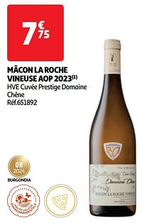 Mâcon la roche vineuse aop 2023 hve cuvée prestige domaine chêne-Witte wijnen