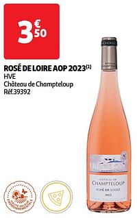 Rosé de loire aop 2023 hve château de champteloup-Rosé wijnen