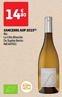 Sancerre aop 2023 bio la côte blanche de sophie bertin-Witte wijnen