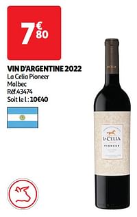 Vin d`argentine 2022 la celia pioneer malbec-Rode wijnen