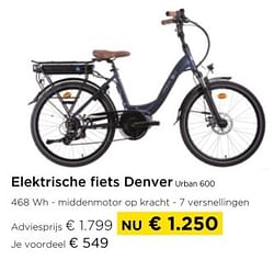 Elektrische fiets denver urban 600