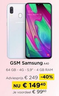 Gsm samsung a40