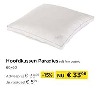 Hoofdkussen paradies soft firm organic-Paradies