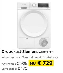 Droogkast siemens wq41g1eofg