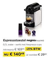 Promoties Espressotoestel magimix pixie m110 - Magimix - Geldig van 01/09/2024 tot 30/09/2024 bij Molecule