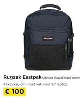 Promoties Rugzak eastpak ultimate rugzak triple denim - Eastpak - Geldig van 01/09/2024 tot 30/09/2024 bij Molecule