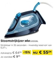 Promoties Stoomstrijkijzer braun si3050bl - Braun - Geldig van 01/09/2024 tot 30/09/2024 bij Molecule