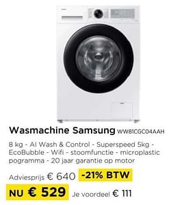 Wasmachine samsung ww81cgc04aah