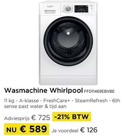 Wasmachine whirlpool ffd11469ebvbe