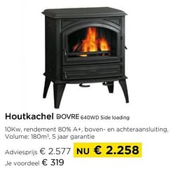 Houtkachel dovre 640wd side loading