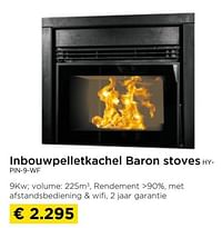 Inbouwpelletkachel baron stoves hy-pin-9-wf-Baron