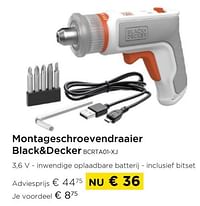 Montageschroevendraaier black+decker bcrtao1-xj-Black & Decker