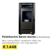 Pelletkachel baron stoves hy-p8-wf black-Baron