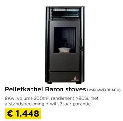 Pelletkachel baron stoves hy-p8-wf black