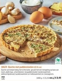 Quiche met paddenstoelen-Huismerk - Bofrost