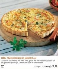 Quiche met prei en spek-Huismerk - Bofrost