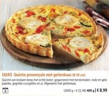 Promoties Quiche provençale met geitenkaas - Huismerk - Bofrost - Geldig van 02/09/2024 tot 02/03/2025 bij Bofrost