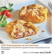 Bladerdeegkorfjes met ham - emmentaler-Huismerk - Bofrost