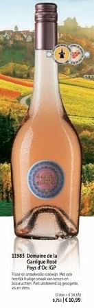 Domaine de la garrigue rosé pays d`oc igp