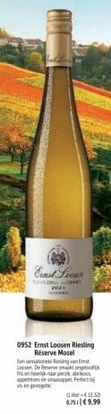 Ernst loosen riesling réserve mosel-Witte wijnen