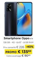 Promotions Smartphone oppo a74 - Oppo - Valide de 01/09/2024 à 30/09/2024 chez Molecule