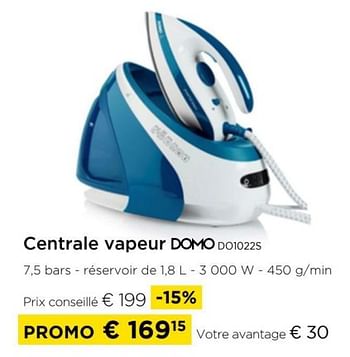 Promotions Centrale vapeur domo do1022s - Domo elektro - Valide de 01/09/2024 à 30/09/2024 chez Molecule