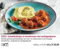 Gehaktballetjes in tomatensaus met aardappelpuree-Huismerk - Bofrost