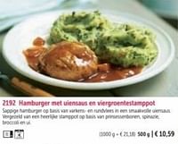 Hamburger met uiensaus en viergroentestamppot-Huismerk - Bofrost