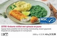 Krokante visfilet met spinazie en puree-Huismerk - Bofrost