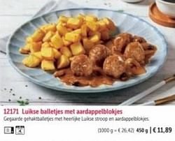 Luikse balletjes met aardappelblokjes