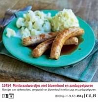 Minibraadworstjes met bloemkool en aardappelpuree-Huismerk - Bofrost