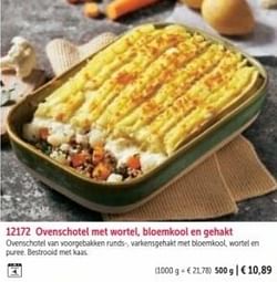 Ovenschotel met wortel, bloemkool en gehakt