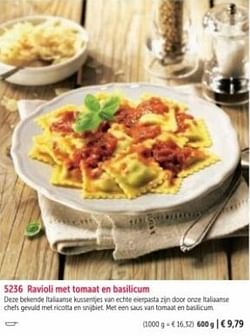 Ravioli met tomaat en basilicum