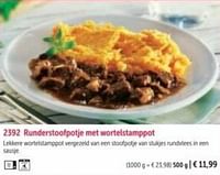 Runderstoofpotje met wortelstamppot-Huismerk - Bofrost