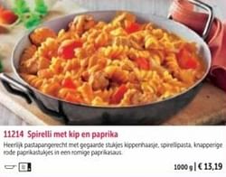 Spirelli met kip en paprika