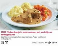 Varkenshaasje in peperroomsaus met worteltjes en aardappeipuree-Huismerk - Bofrost