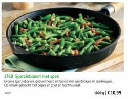 Sperziebonen met spek