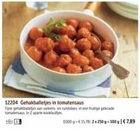 Gehakballetjes in tomatensaus-Huismerk - Bofrost