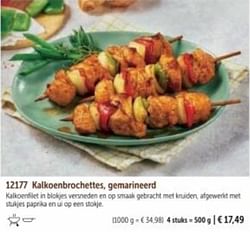 Kalkoenbrochettes, gemarineerd