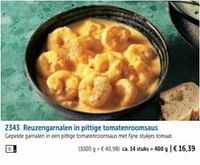 Reuzengarnalen in pittige tomatenroomsaus-Huismerk - Bofrost