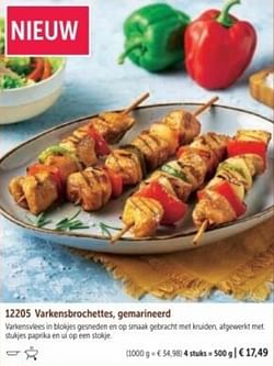 Varkensbrochettes, gemarineerd