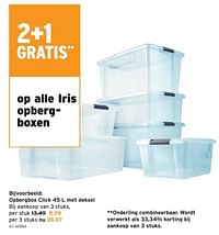 Opbergbox click 45 l met deksel-Iris