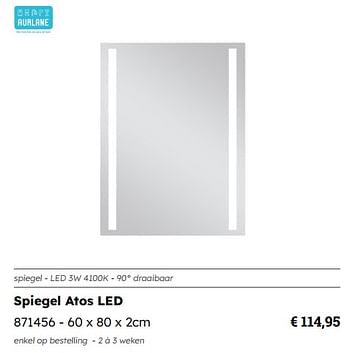 Promoties Spiegel atos led - Aurlane - Geldig van 01/07/2024 tot 31/12/2024 bij Multi Bazar