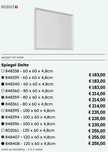 Promoties Spiegel delta - Allibert - Geldig van 01/07/2024 tot 31/12/2024 bij Multi Bazar