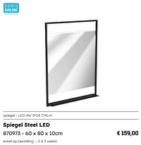 Spiegel steel led-Aurlane