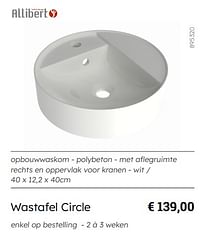 Wastafel circle-Allibert