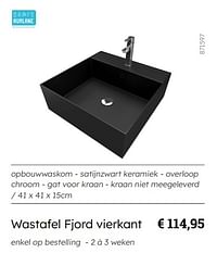 Wastafel fjord vierkant-Aurlane