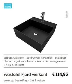 Wastafel fjord vierkant