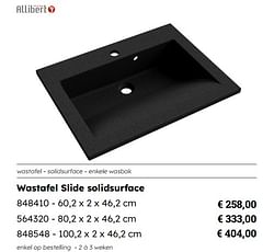 Wastafel slide solidsurface