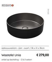 Wastafel unia-Allibert